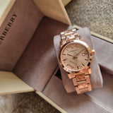  Shop Authentic Burberry The City Rose Gold Dial Rose Gold Steel Strap Watch for Women - BU9146 - Luxxuri