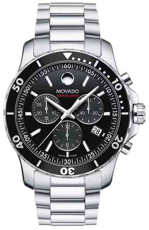  Shop Authentic Movado Series 800 Chronograph Black Dial Silver Steel Strap Watch For Men - 2600142 - Luxxuri
