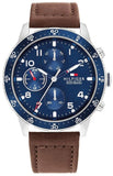  Shop Authentic Tommy Hilfiger Jimmy Chronograph Quartz Blue Dial Brown Leather Strap Watch For Men - 1791946 - Luxxuri