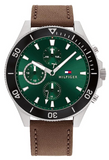  Shop Authentic Tommy Hilfiger Larson Chronograph Green Dial Brown Leather Strap Watch For Men - 1791983 - Luxxuri