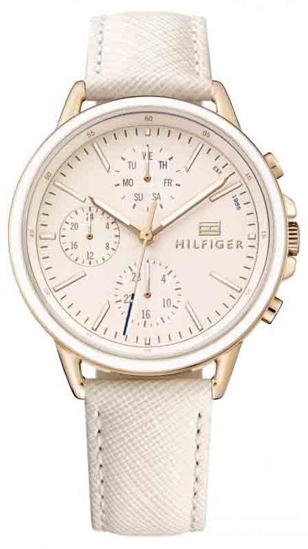  Shop Authentic Tommy Hilfiger Carly Cream Dial Cream Leather Strap Watch for Women -1781789 - Luxxuri