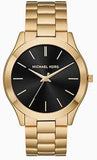  Shop Authentic Michael Kors Slim Runway Quartz Black Dial Gold Steel Strap Watch For Men - MK8621 - Luxxuri
