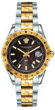 Versace Hellenyium Quartz Brown Dial Two Tone Steel Strap Watch For Men - V11040015
