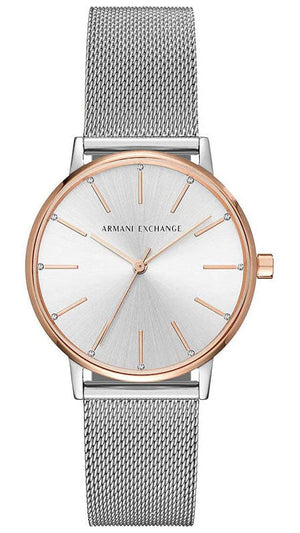  Shop Authentic Armani Exchange Lola Analog White Dial Silver Mesh Strap Watch For Women - AX5537 - Luxxuri