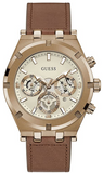  Shop Authentic Guess Analog Multifunction White Dial Brown Leather Strap Watch for Men - GW0262G3 - Luxxuri