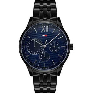  Shop Authentic Tommy Hilfiger Damon Quartz Chronograph Blue Dial Black Steel Strap Watch for Men - 1791454 - Luxxuri