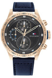  Shop Authentic Tommy Hilfiger Trent Chronograph Grey Dial Black Leather Strap Watch For Men - 1791808 - Luxxuri