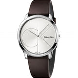  Shop Authentic Calvin Klein Minimal Silver Dial Brown Leather Strap Watch for Men - K3M211G6 - Luxxuri