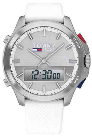  Shop Authentic Tommy Hilfiger Digital Silver Dial White Silicone Strap Watch For Men - 1791764 - Luxxuri