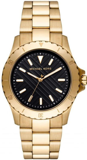  Shop Authentic Michael Kors Everest Three-Hand Black Dial Gold Steel Strap Watch For Men - MK9078 - Luxxuri