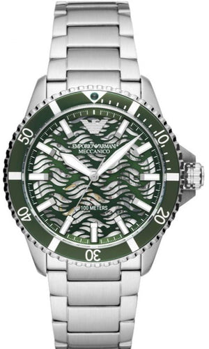  Shop Authentic Emporio Armani Diver Automatic Green Dial Silver Steel Strap Watch For Men - AR60061 - Luxxuri