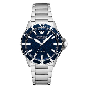  Shop Authentic Emporio Armani Meccanico Automatic Blue Dial Silver Steel Strap Watch For Men - AR60059 - Luxxuri