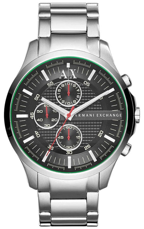 Shop Authentic Armani Exchange Hampton Chronograph Black Dial Silver Steel Strap Watch For Men - AX2163 - Luxxuri