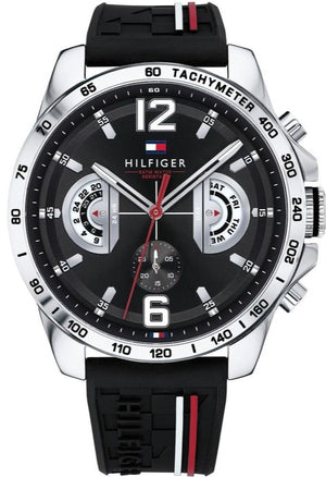  Shop Authentic Tommy Hilfiger Decker Quartz Black Dial Black Rubber Strap Watch for Men - 1791473 - Luxxuri