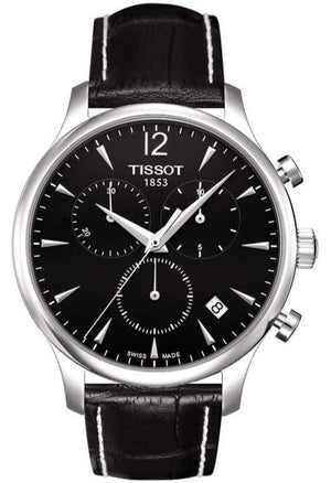  Shop Authentic Tissot T Classic Tradition Chronograph Black Dial Black Leather Strap Watch For Men - T063.617.16.057.00 - Luxxuri