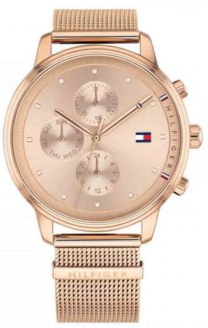  Shop Authentic Tommy Hilfiger Blake Chronograph Rose Gold Dial Rose Gold Mesh Bracelet Watch For Women - 1781907 - Luxxuri