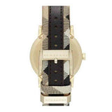  Shop Authentic Burberry The City Gold Dial Black Leather Strap Watch for Men - BU9032 - Luxxuri