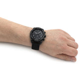  Shop Authentic Fossil Bronson Chronograph Black Dial Black Leather Strap Watch for Men - FS5874 - Luxxuri