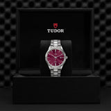  Shop Authentic Tudor Style Automatic Burgundy Red Dial Silver Steel Strap Watch for Men - M12710-0015 - Luxxuri