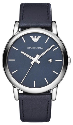  Shop Authentic Emporio Armani Classic Quartz Blue Dial Black Leather Strap Watch For Men - AR1731 - Luxxuri