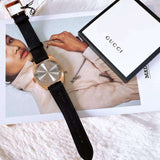  Shop Authentic Gucci GG2570 Quartz Black Dial Black Leather Strap Watch For Men - YA142309 - Luxxuri
