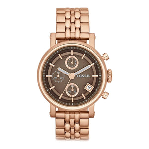  Shop Authentic Fossil Boyfriend Chronograph Brown Dial Rose Gold Steel Strap Watch for Women - ES3494 - Luxxuri
