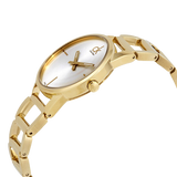  Shop Authentic Calvin Klein Stately Silver Dial Gold Steel Strap Watch for Women - K3G23526 - Luxxuri