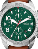  Shop Authentic Fossil Bronson Chronograph Green Dial Brown Leather Strap Watch for Men - FS5738 - Luxxuri