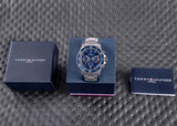  Shop Authentic Tommy Hilfiger Jordan Chronograph Blue Dial Silver Steel Strap Watch For Men - 1792094 - Luxxuri