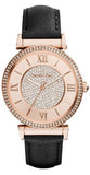  Shop Authentic Michael Kors Catlin Rose Gold Crystal Dial Black Leather Strap Watch for Women - MK2376 - Luxxuri