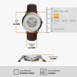  Shop Authentic Fossil Neutra Automatic Skeleton White Dial Brown Leather Strap Watch for Men - ME3184 - Luxxuri