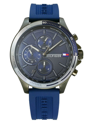  Shop Authentic Tommy Hilfiger Bank Blue Dial Blue Rubber Strap Watch for Men - 1791721 - Luxxuri