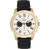  Shop Authentic Fossil Grant Chronograph White Dial Black Leather Strap Watch for Men - FS5272 - Luxxuri