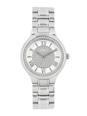  Shop Authentic Guess Madison Diamonds Silver Dial Silver Steel Strap Watch for Women - W0637L1 - Luxxuri