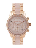  Shop Authentic Michael Kors Ritz Chronograph Rose Gold Dial Two Tone Steel Strap Watch for Women - MK6307 - Luxxuri