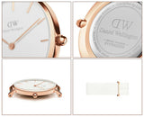  Shop Authentic Daniel Wellington Petite Dover Quartz White Dial White NATO Strap Watch For Women - DW001000313 - Luxxuri