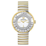  Shop Authentic Swarovski Lovely Crystals Mother of Pearl Dial Two Tone Steel Strap Watch for Women - 1187022 - Luxxuri