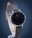  Shop Authentic Daniel Wellington Classic Petite York Black Dial Brown Leather Strap Watch For Women - DW00100238 - Luxxuri