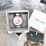  Shop Authentic Michael Kors Janelle Three Hand Rose Gold Dial Two Tone Steel Strap Watch For Women - MK7134 - Luxxuri