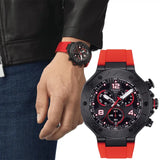  Shop Authentic Tissot T Race Chronograph Black Dial Red Rubber Strap Watch For Men - T141.417.37.057.01 - Luxxuri