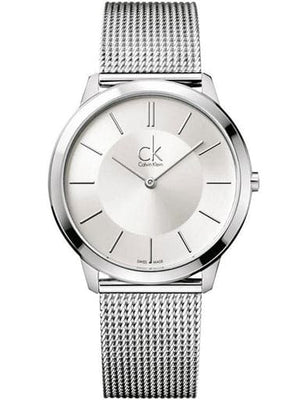  Shop Authentic Calvin Klein Minimal Silver Dial Silver Mesh Bracelet Watch for Men - K3M21126 - Luxxuri