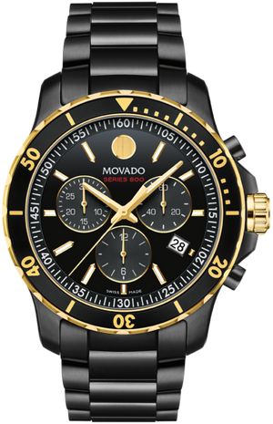  Shop Authentic Movado Series 800 Chronograph Black Dial Black Steel Strap Watch For Men - 2600180 - Luxxuri