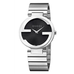  Shop Authentic Gucci Interlocking G Quartz Black Dial Black Steel Strap Watch For Women - YA133502 - Luxxuri