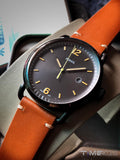  Shop Authentic Fossil Commuter Three Hand Date Black Dial Brown Leather Strap Watch for Men - FS5276 - Luxxuri