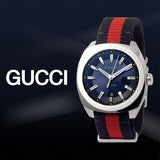  Shop Authentic Gucci GG2570 Quartz Blue Dial Blue & Red Nylon Strap Watch For Men - YA142304 - Luxxuri