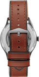  Shop Authentic Fossil Forrester Automatic Skeleton Grey Dial Brown Leather Strap Watch for Men - ME3178 - Luxxuri