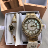  Shop Authentic Michael Kors Kerry Mother of Pearl Dial Gold Steel Strap Watch for Women - MK3312 - Luxxuri