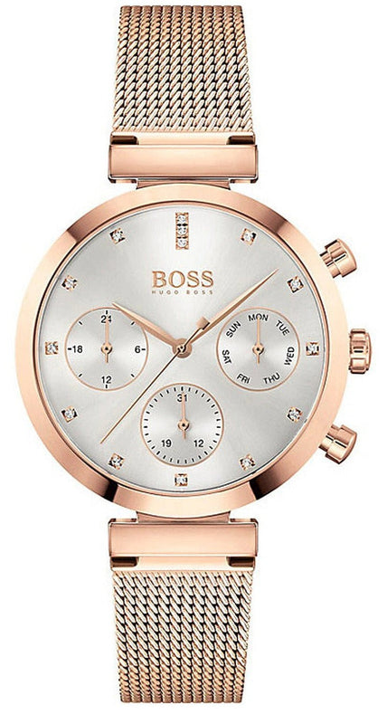  Shop Authentic Hugo Boss Flawless White Dial Gold Mesh Bracelet Watch for Women - 1502553 - Luxxuri
