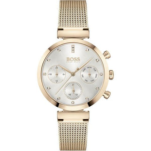  Shop Authentic Hugo Boss Flawless White Dial Gold Mesh Bracelet Watch for Women - 1502553 - Luxxuri
