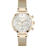  Shop Authentic Hugo Boss Flawless White Dial Gold Mesh Bracelet Watch for Women - 1502553 - Luxxuri
